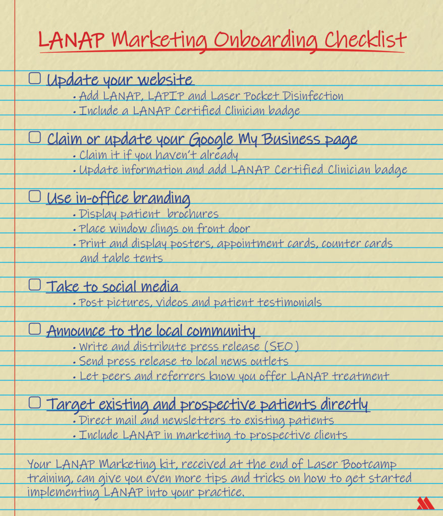 LANAP Marketing Checklist