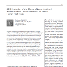 SEM Evaluation of the Effects of Laser-Mediated Implant Surface Decontamination: An In Situ Human Pilot Study